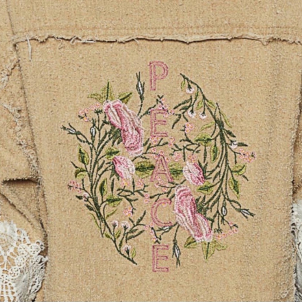 Embroidered Tan Jacket for Women - Picture 6 of 6